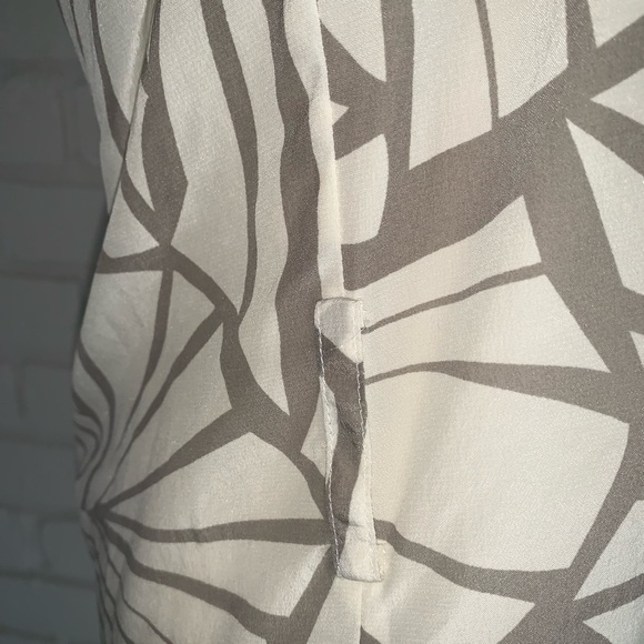 Club Monaco 100% Silk White Abstract Mini Dress - Picture 5 of 7